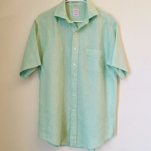 Brooks Brothers Green Irish Linen Shirt